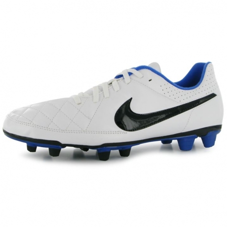 Nike Scarpe Calcio Tiempo V Rio FG Uomo White/Blk/Blue Uomo