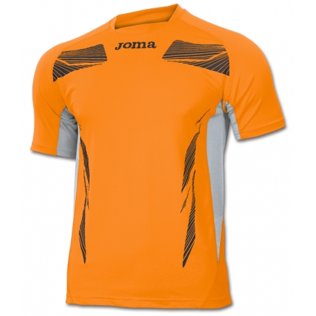 Joma Maglia Running ELITE III M/C Uomo Arancio/Nero/Grigio