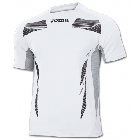 Joma Maglia Running ELITE III M/C Uomo Bianco/Nero/Grigio