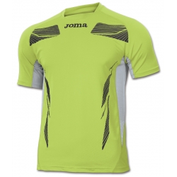 Joma Maglia Running ELITE III M/C Uomo Verde Fluo/Nero/Grigio