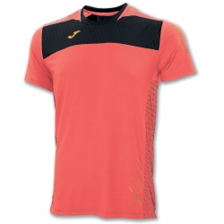 Joma Maglia Running ELITE IV M/C Uomo Rosso Fluo/Nero