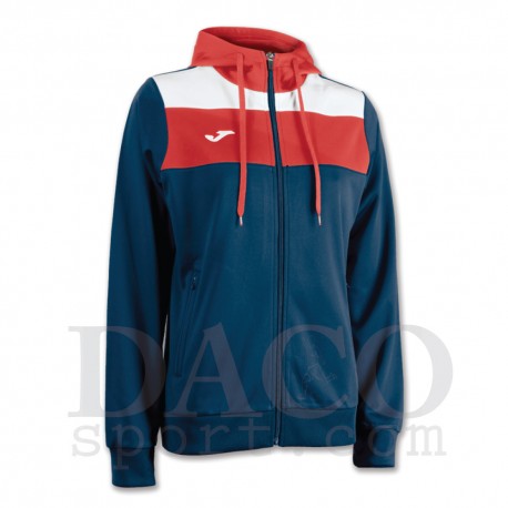 Joma Felpa Cappuccio CREW Donna Blu/Bianco/Rosso