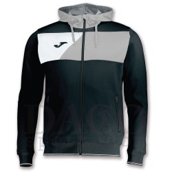 Joma Felpa Cappuccio CREW II Uomo Nero/Grigio/Bianco