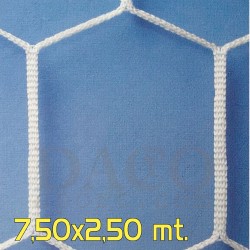 LaRete Coppia Rete Calcio Regolamentare 7,50 x 2,50 mt. Maglia Esagonale 3 mm